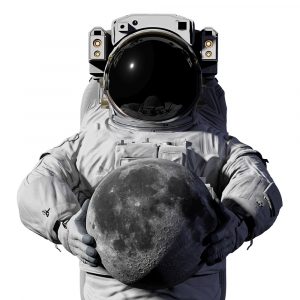 Astronaut holding the Moon (Image)