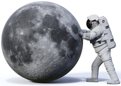 Astronaut Pushing The Moon (Image)