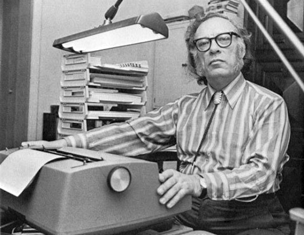 Isaac Asimov at his desk (Photo)