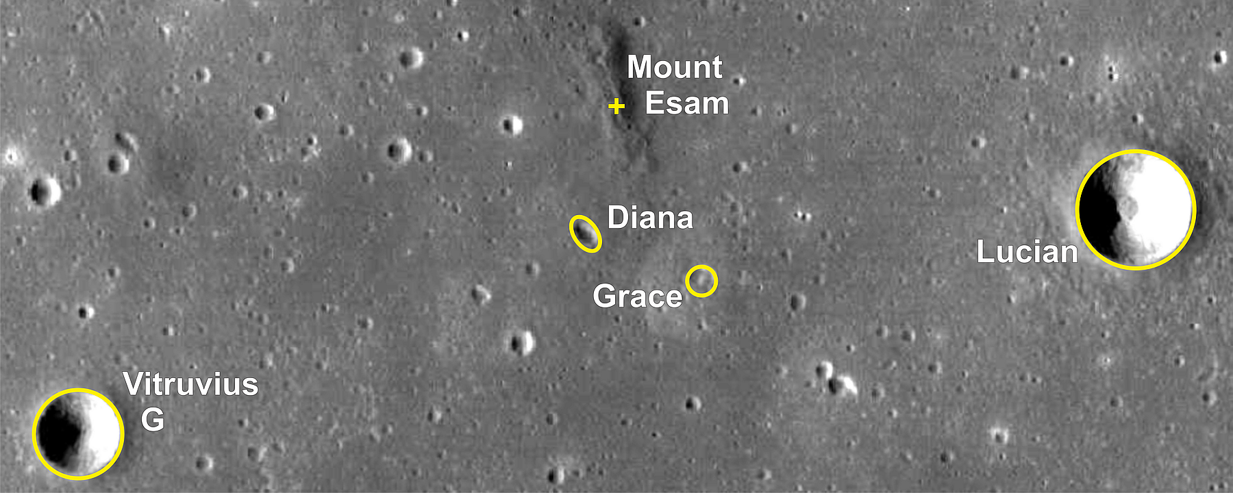Grace and Diana – Princess Craters on the Moon (Photomap)
