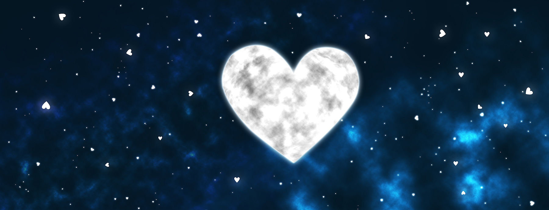 Valentine Moon in a sky of stars (Image)