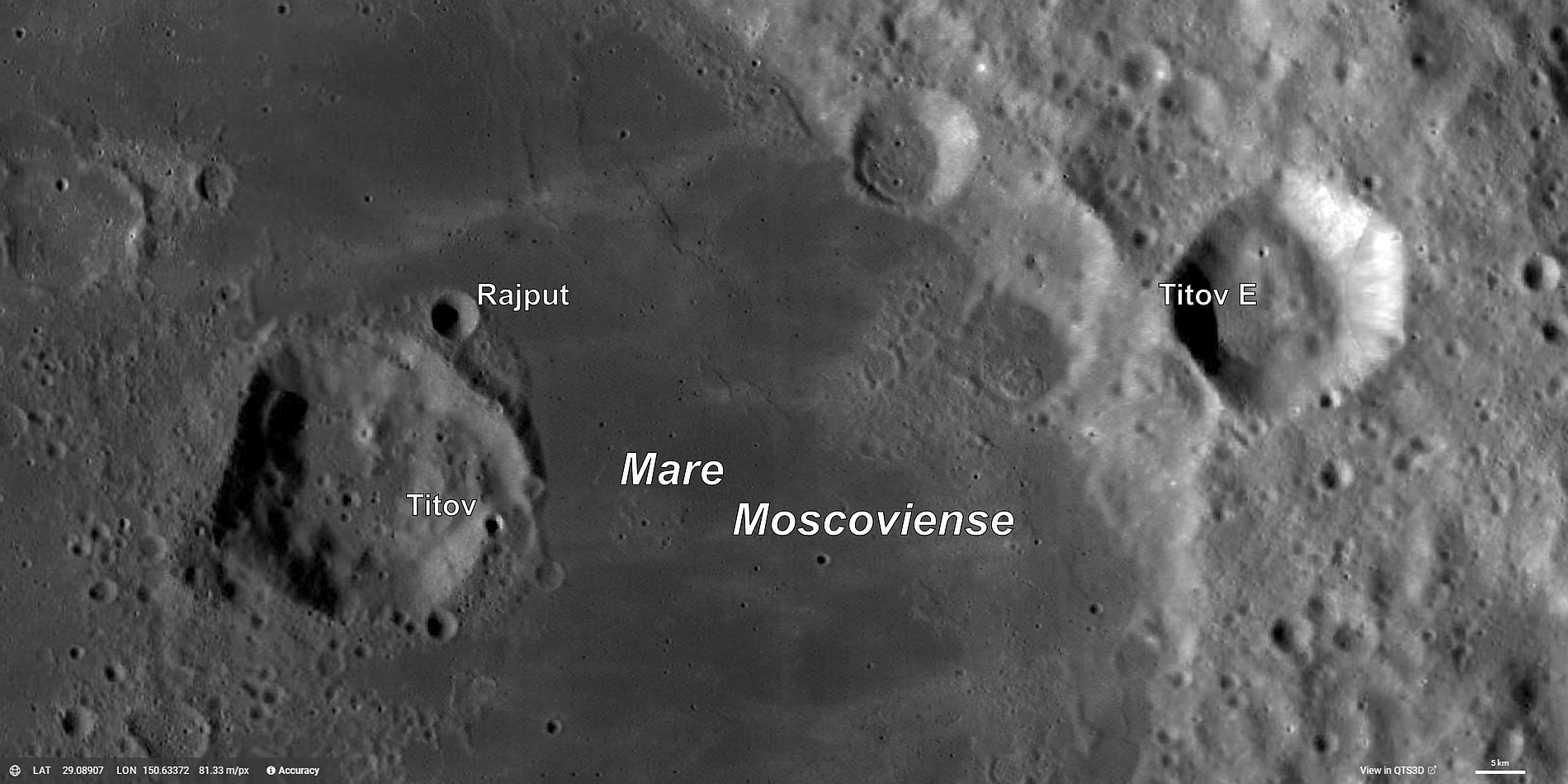 Mare Moscoviense SSR Crater (at Titov) Image