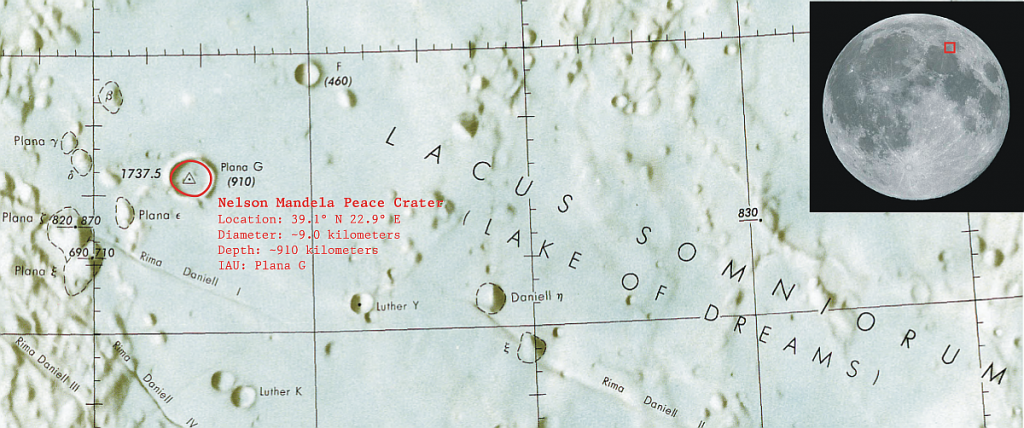 Nelson Mandela Lunar Crater (Photomap)
